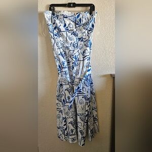 Blue and White Patterned Dress